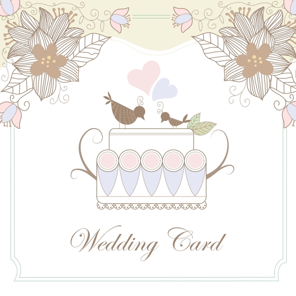 花纹装饰矢量婚礼卡设计