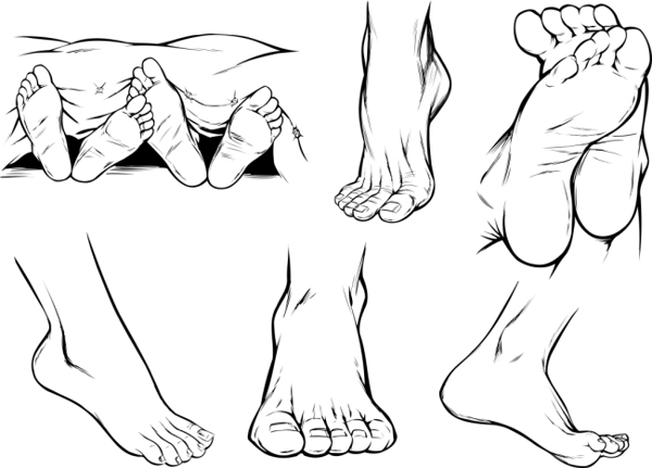 人体脚部素描
