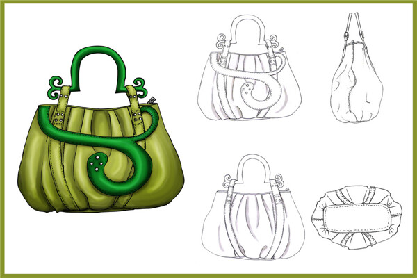 绿色手提包设计图