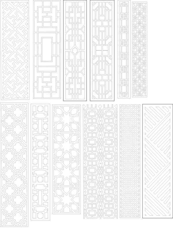 镂空装饰镂空隔断雕刻矢量CDR607