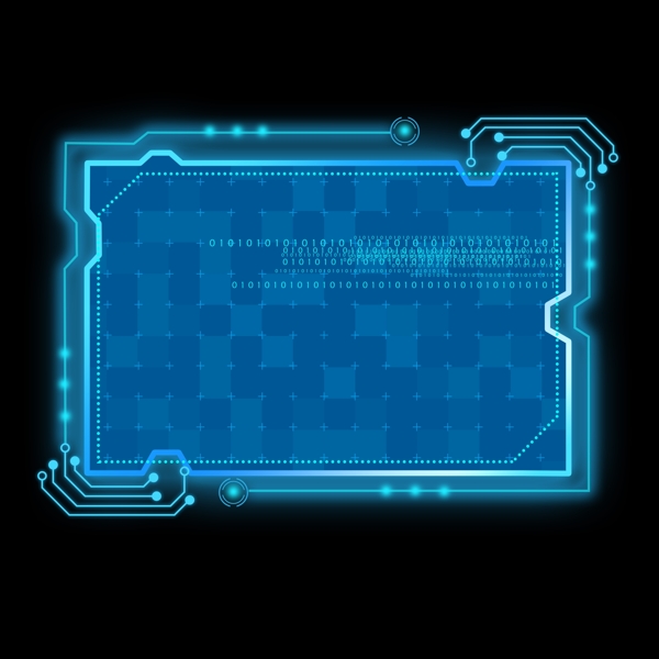 智能光斑科技蓝色炫酷边框对话框矢量