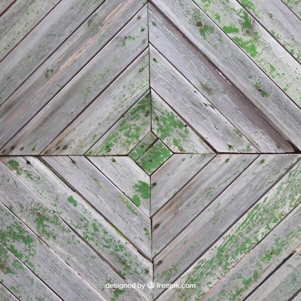长绿色苔藓的木板背景矢量素材