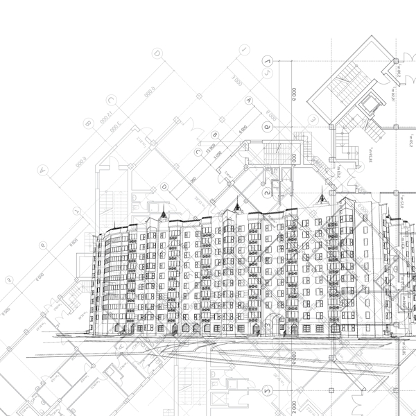 城市建筑高楼设计图矢量图片