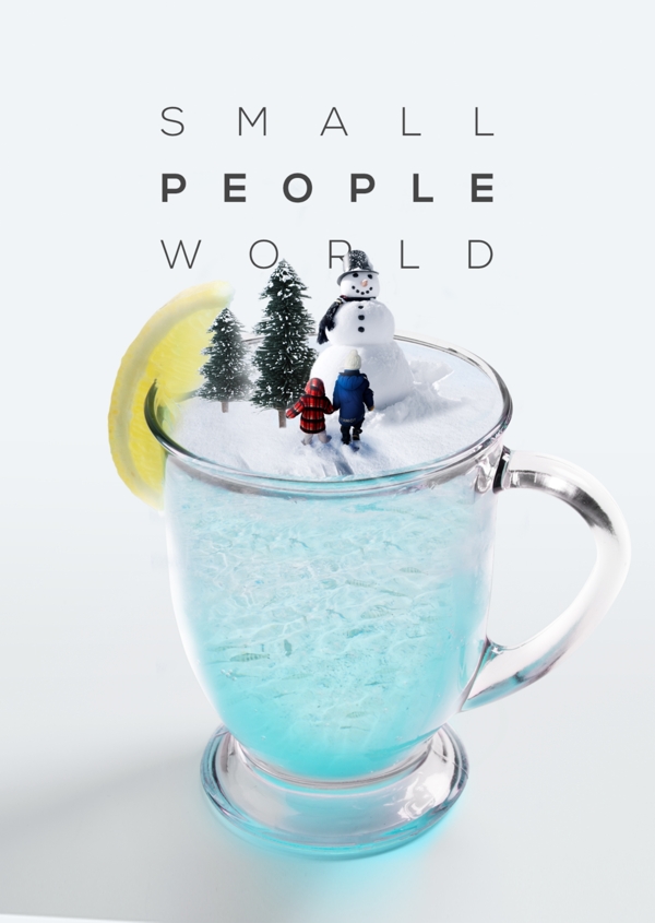 创意时尚小人国世界冬季宣传海报