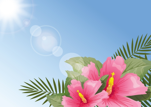 自由时尚的波利尼西亚花卉背景
