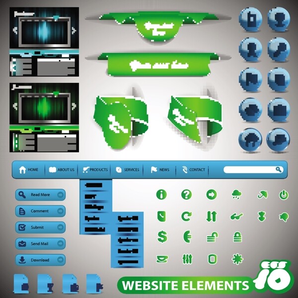 本实用的网页设计元素矢量素材02