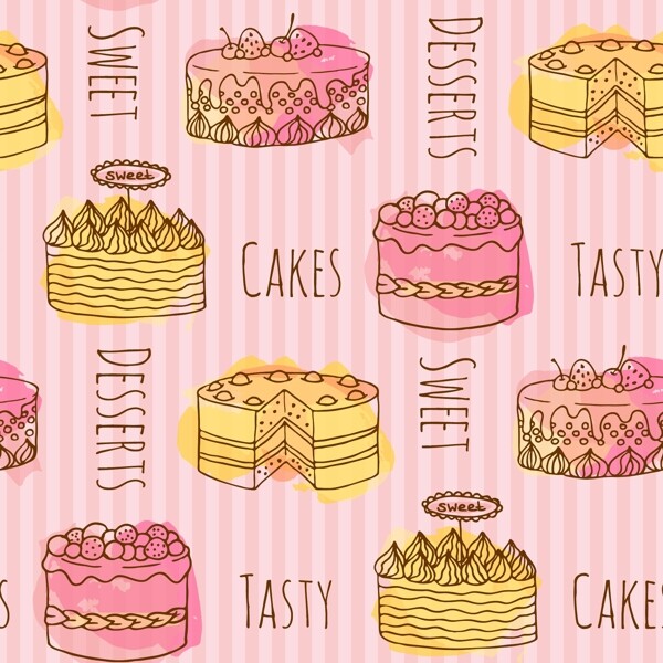 各种蛋糕装饰图案背景