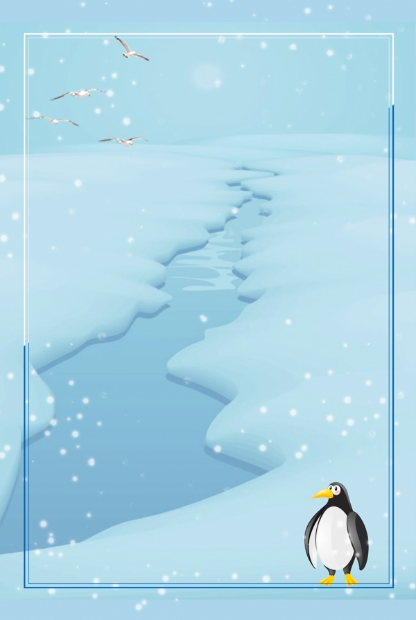 企鹅冬天冬季促销广告背景