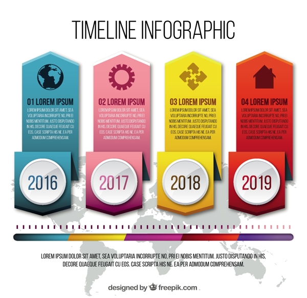 四选择时间线现实图表模板