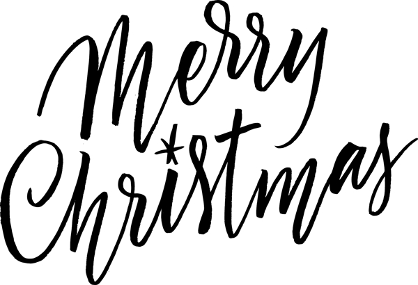 黑白圣诞节字体元素设计
