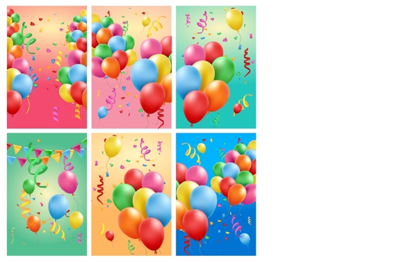 彩色气球卡片图片