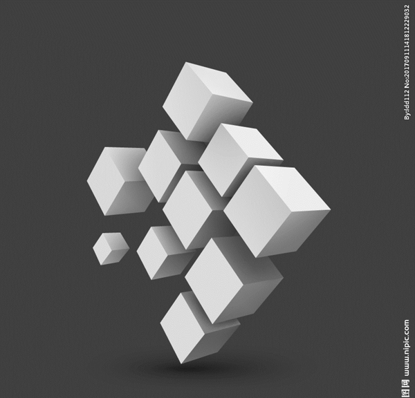 白色3d立方体几何图形矢量素材