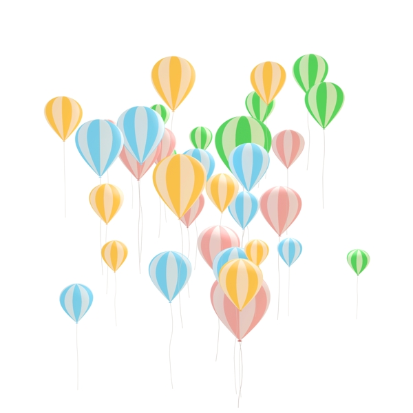 彩色c4d立体气球漂浮素材