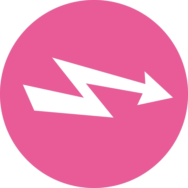 粉色曲线箭头图标
