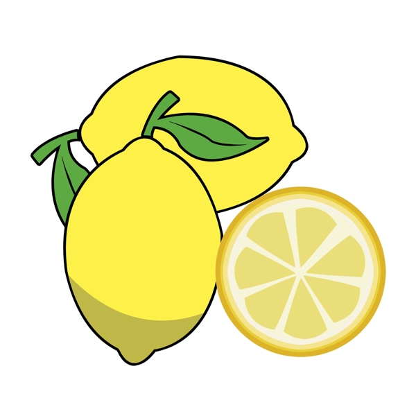 黄色卡通柠檬