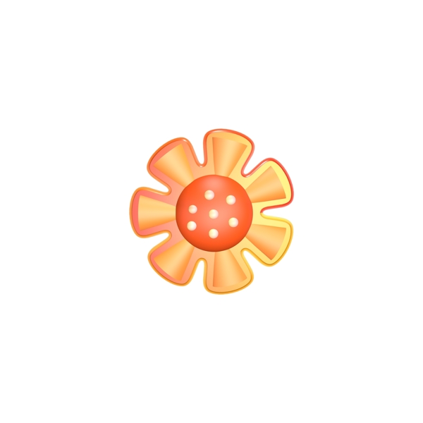 C4D花朵七夕花朵橘色太阳花花朵元素