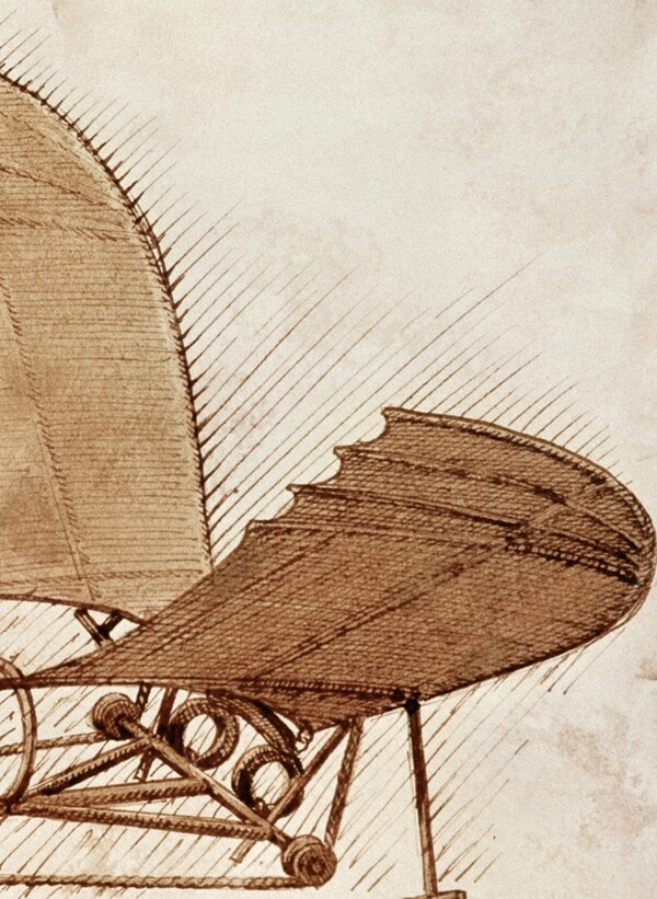达芬奇手稿B型钢架的画布图片
