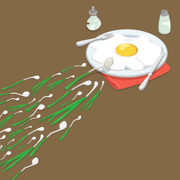 创意早餐鸡蛋插画