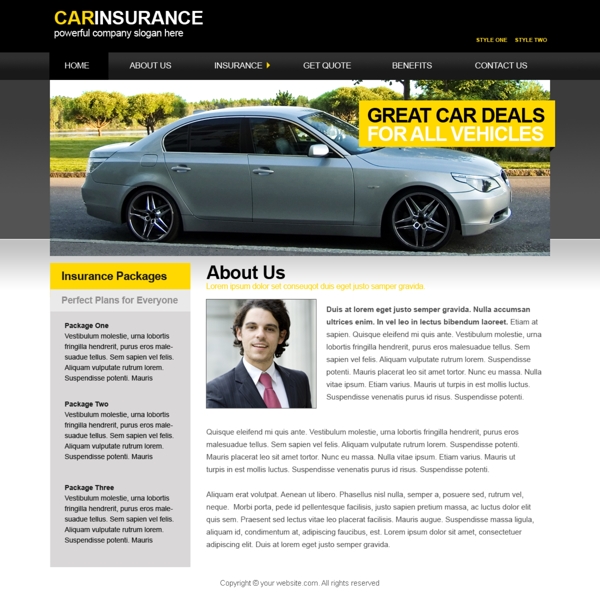 汽车保险公司网页模板