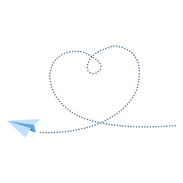 心形简约纸飞机对话气泡框