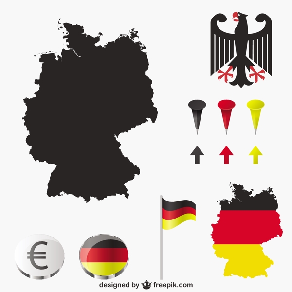 德国地图和国家色彩
