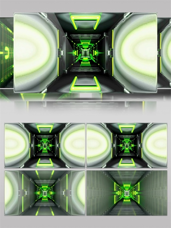 绿色激光隧道动态视频素材