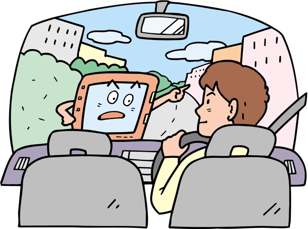 开车的司机漫画图片