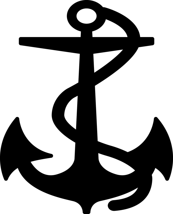 印花矢量图色彩黑色徽章标记船锚免费素材
