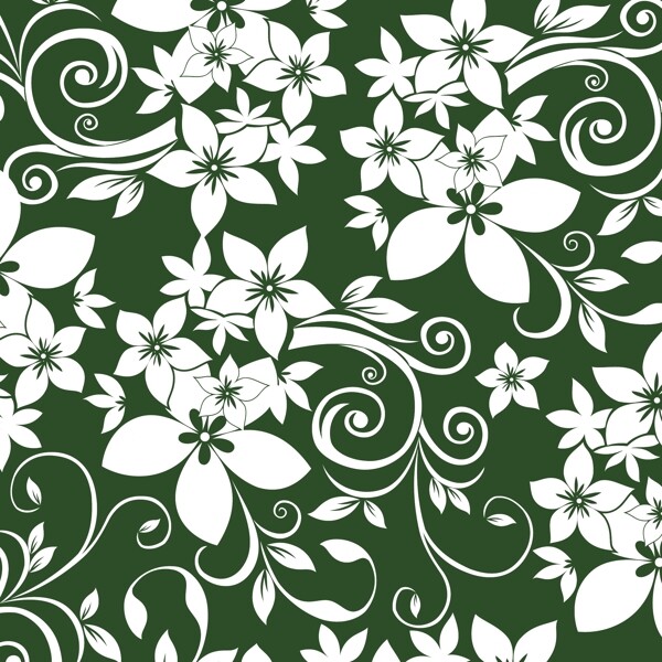 白绿色花的装饰图案的背景