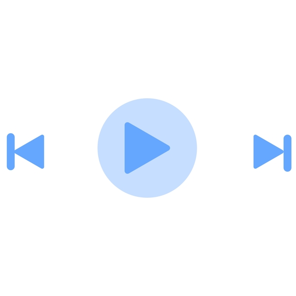 简约蓝色扁平化音乐视频播放键UI图标
