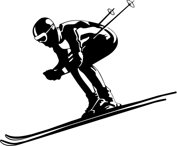 滑雪人物矢量图