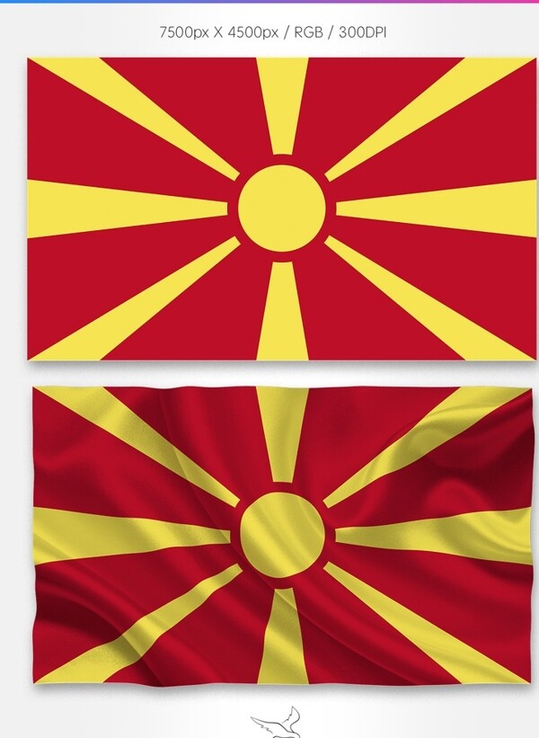马其顿国旗分层psd