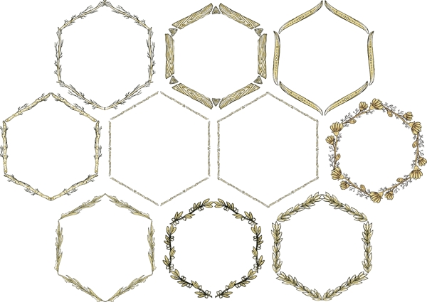 六边形蜜蜂矢量装饰素材