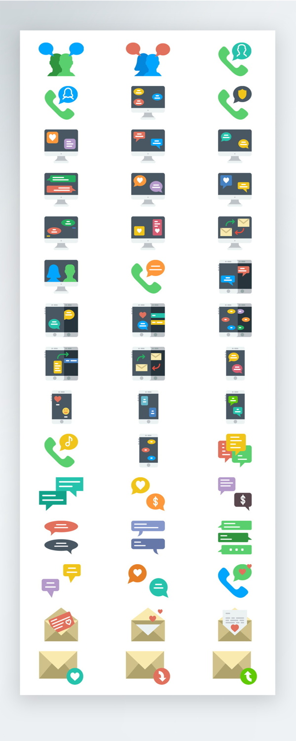 通讯对话彩色拟物图标矢量AI素材icon