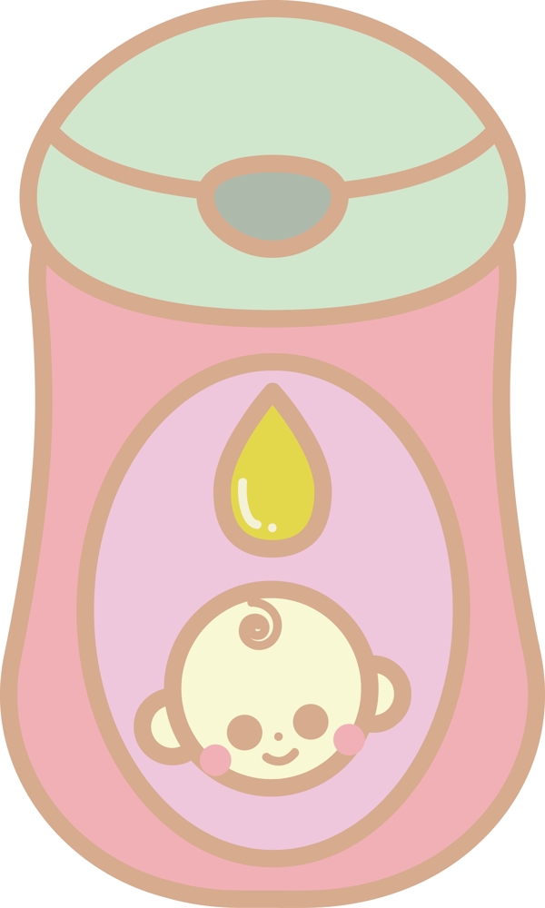 婴儿用品洗头膏插画