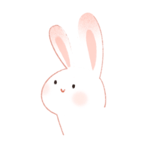 白色可爱卡通小兔子png元素