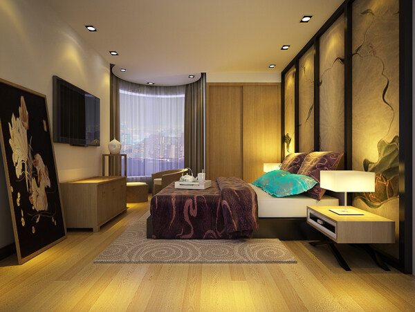 现代日式风格卧室图片