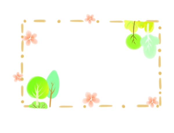 绿植的春天装饰框