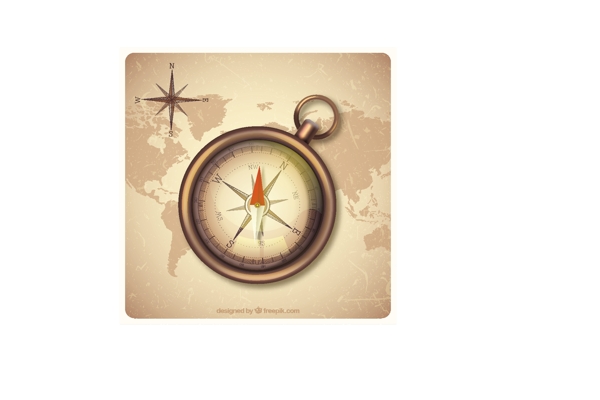 古董世界地图背景与指南针