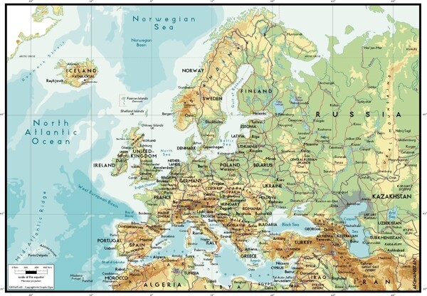 精美矢量世界地图素材欧洲地图