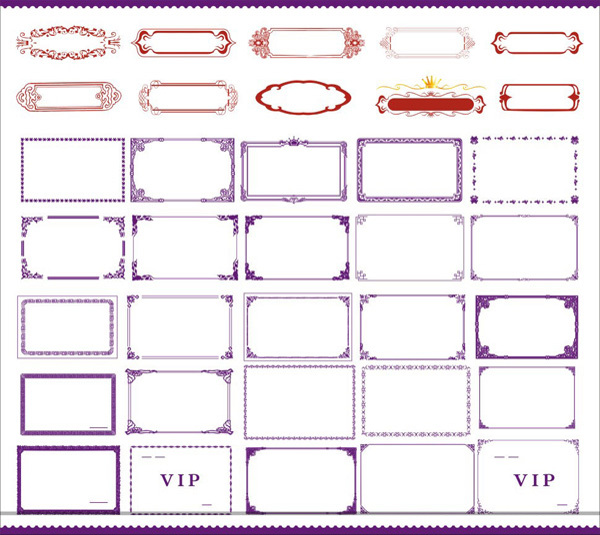 古典花纹边框设计模板矢量素材