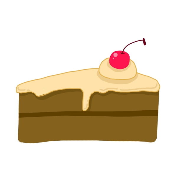 美食手绘卡通巧克力蛋糕元素下载