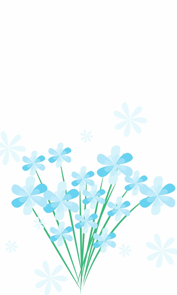 卡通蓝色简洁花朵背景手机壳