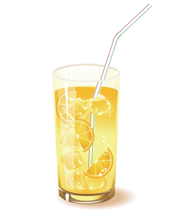 加冰的橙汁