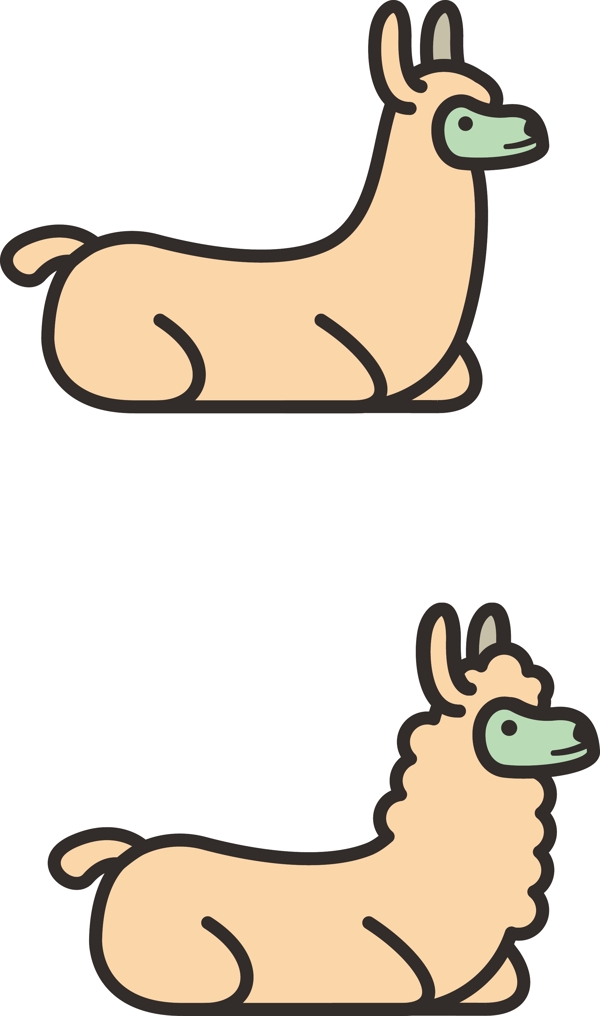 卡通羊驼动物图案