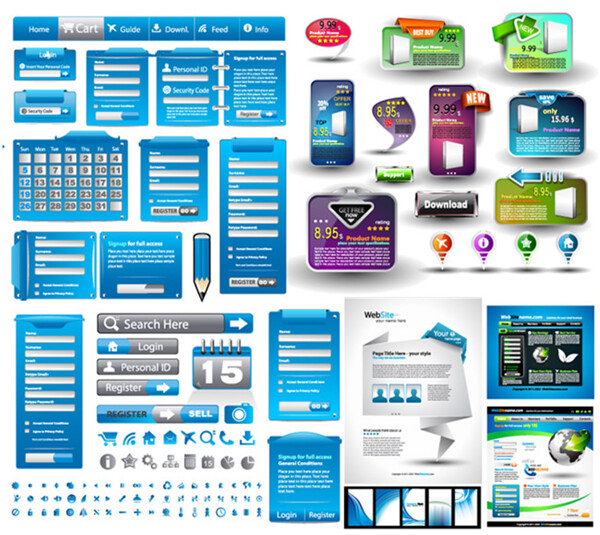 精致网页元素矢量素材