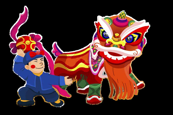 中国风传统舞狮表演