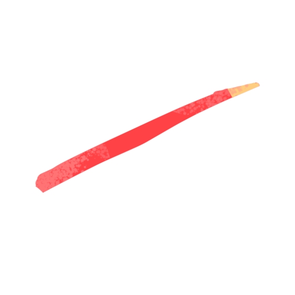 红色黄色手绘简约简单铅笔扁平免扣png