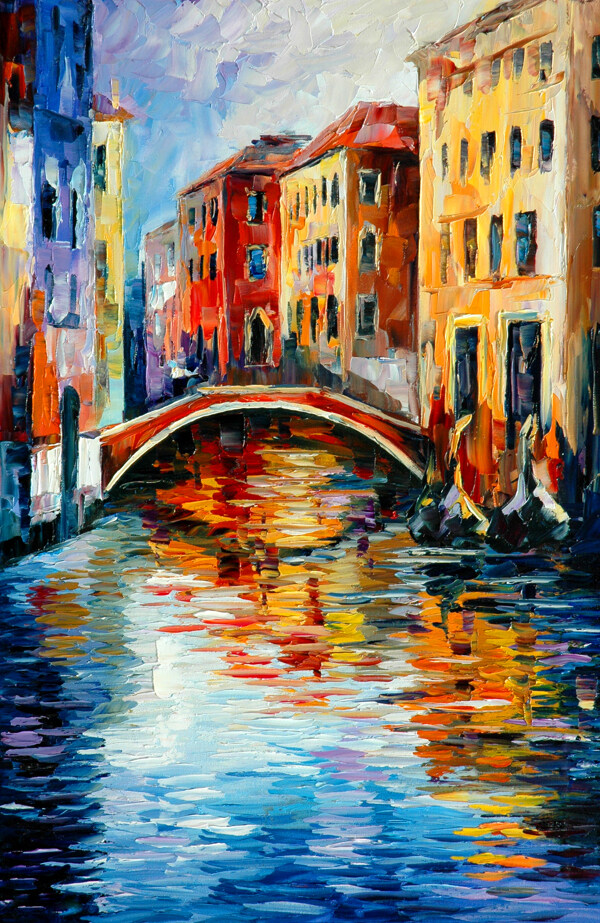 油画水上威尼斯图片