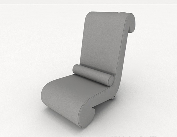 现代个性灰色单人沙发3d模型下载